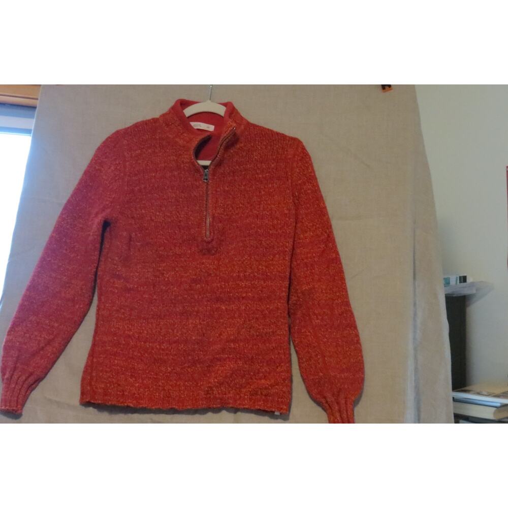 Woolrich Burnt Orange Quarter-Zip Fleece Pullover M Gorpcore